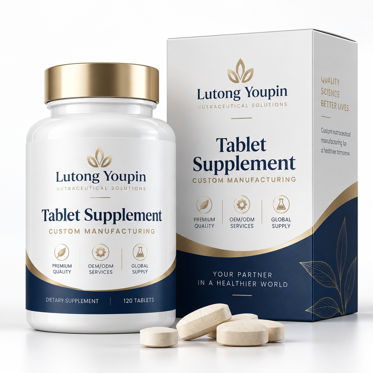 Custom tablet supplement manufacturing and private label packaging