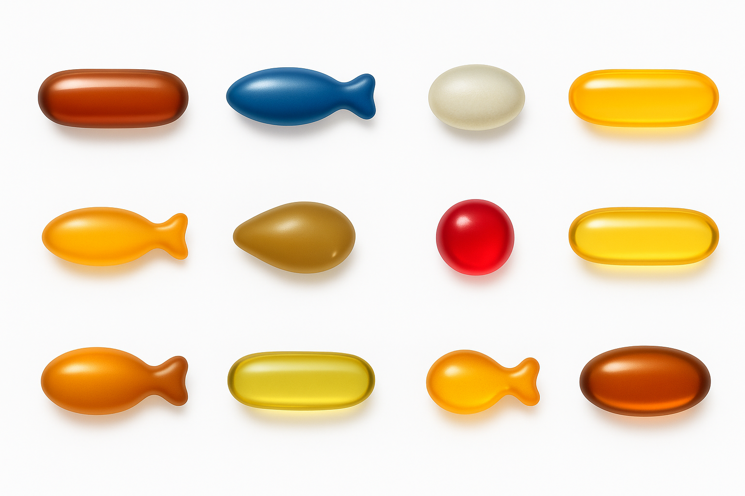 Custom softgel shapes and sizes for supplement manufacturing